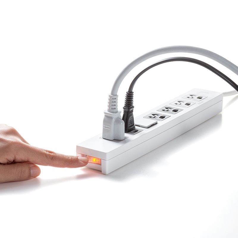 電源タップ(3極抜け止めタイプ・7個口・コード長2m)【TAP-F37-2KSRP】