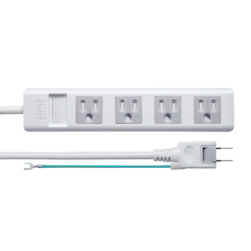 3P・4個口オートシャッター付き電源タップ(マグネット付き・5m)【TAP-SH3450MG】