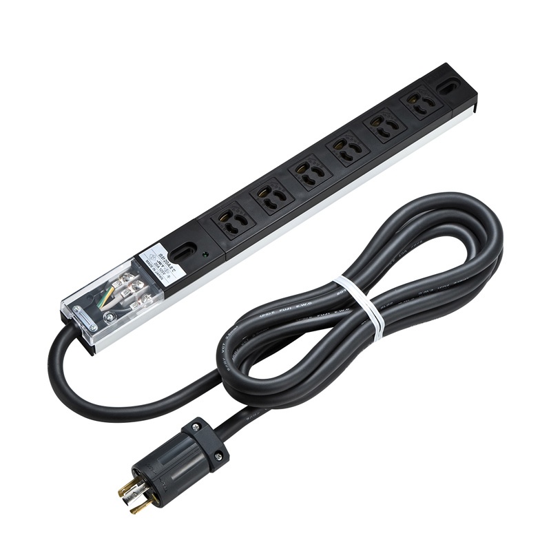 19インチサーバーラック用コンセント(100V・20A・スリムタイプ・3P・6個口・3m)【TAP-SVSL206】