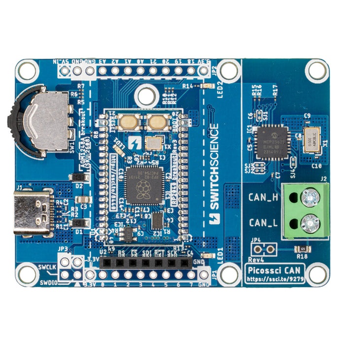 Picossci MCP25625T搭載 CANドライバーボード(RP2040搭載)【SSCI-092791】