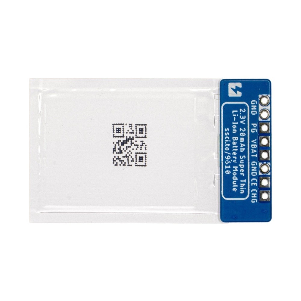 スイッチサイエンス 超薄型リチウムイオン電池モジュール 2.3V 20mAh(高速充電タイプ)【SSCI-096102】