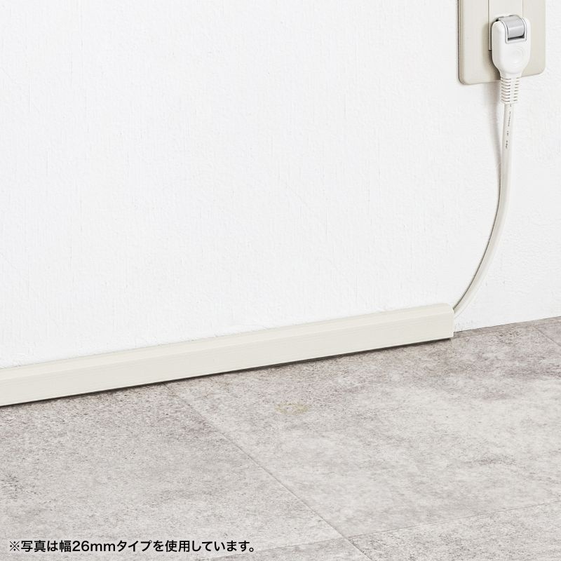壁用ケーブルモール（幅22mm、角型、ミルキーホワイト）【CA-KK22MW】