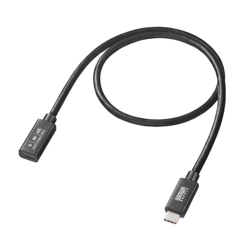 USB5Gbps Type-C延長ケーブル(PD100W・0.5m)【KU-5GCCP100EN05】