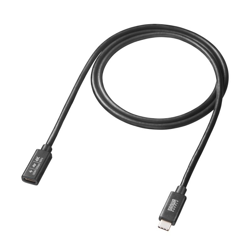 USB5Gbps Type-C延長ケーブル(PD100W・1m)【KU-5GCCP100EN10】