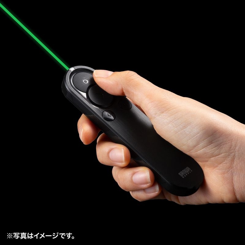 2WAYプレゼンター（グリーンレーザー・マウス操作対応）【MA-WPR15BK】