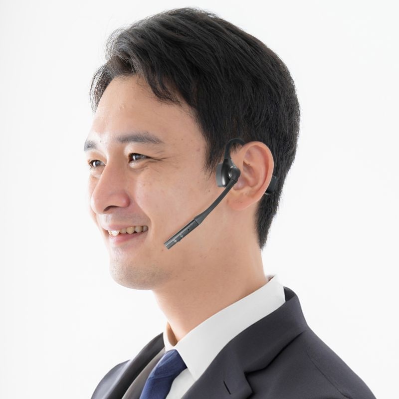 Bluetooth/USB 2WAY骨伝導ヘッドセット【MM-BTSH72BK】