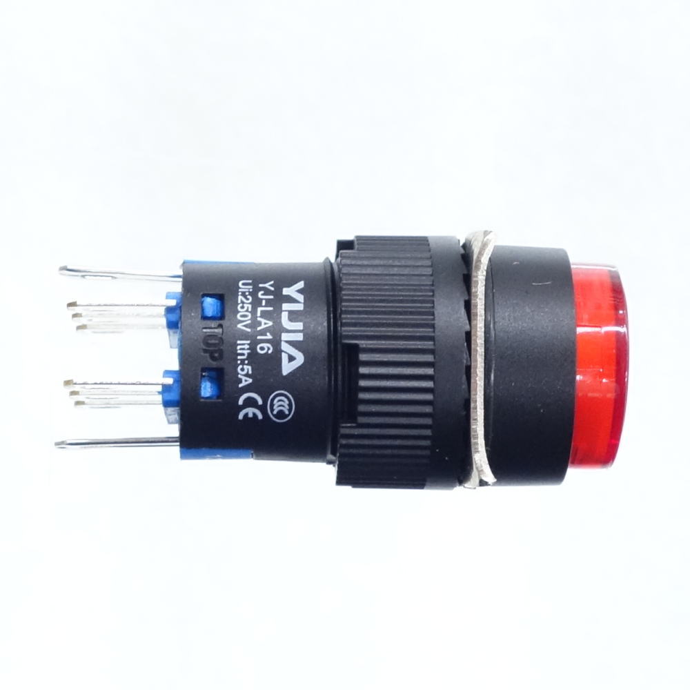 φ16LED照光式押しボタンスイッチ(赤・モメンタリ・12V)【YJ-LA16-22DN/Y12VR】