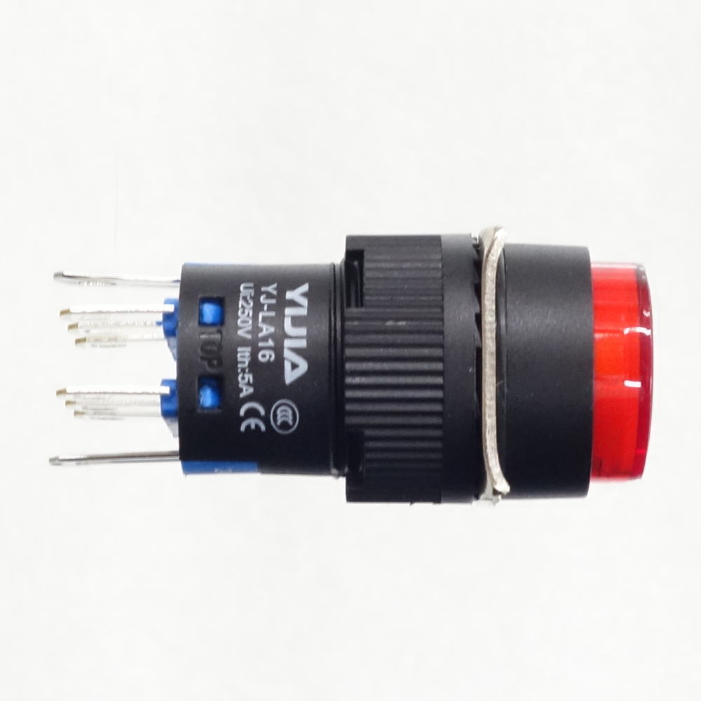 φ16LED照光式押しボタンスイッチ(赤・モメンタリ・24V)【YJ-LA16-22DN/Y24VR】