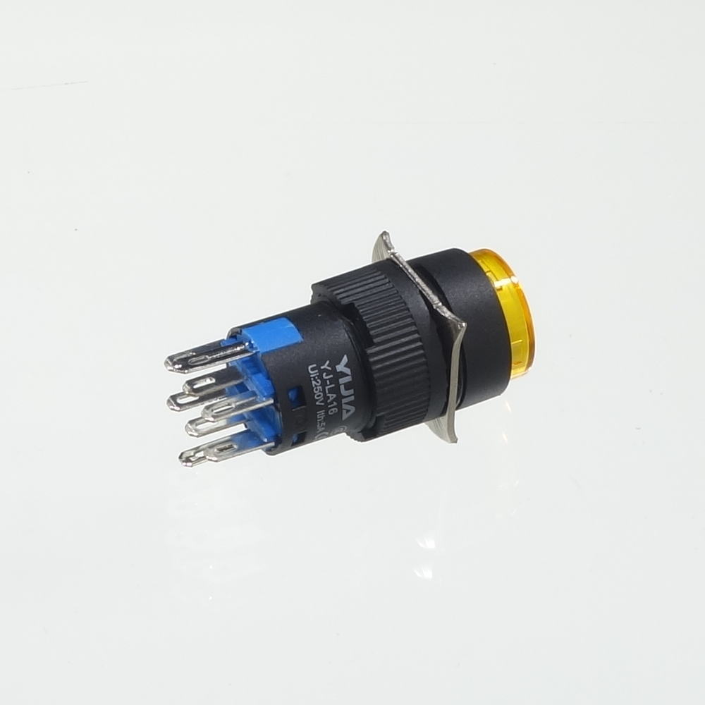 φ16LED照光式押しボタンスイッチ(黄・モメンタリ・12V)【YJ-LA16-22DN/Y12VY】