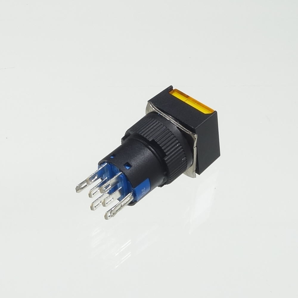φ16LED照光式押しボタンスイッチ(黄・モメンタリ・3V)【YJ-LA16-22DN/F3VY】