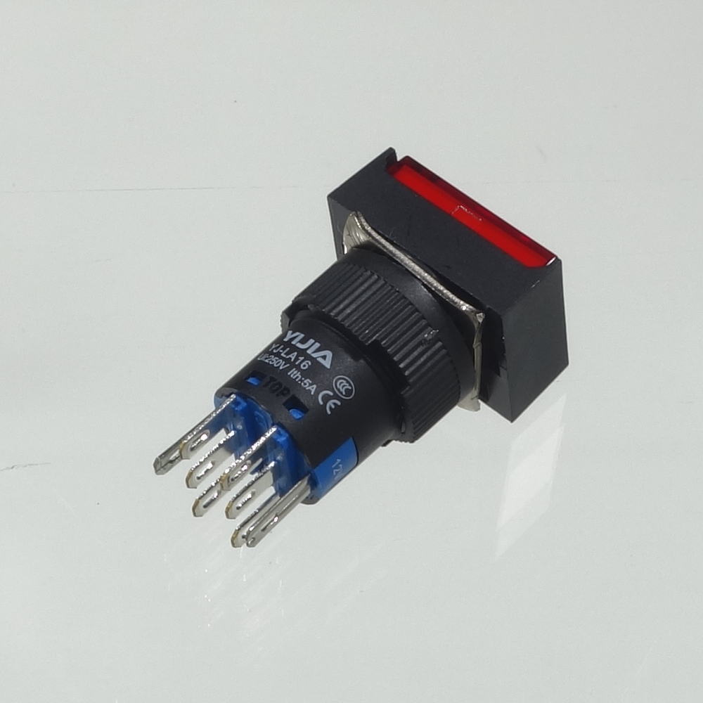 φ16LED照光式押しボタンスイッチ(赤・モメンタリ・12V)【YJ-LA16-22DN/J12VR】