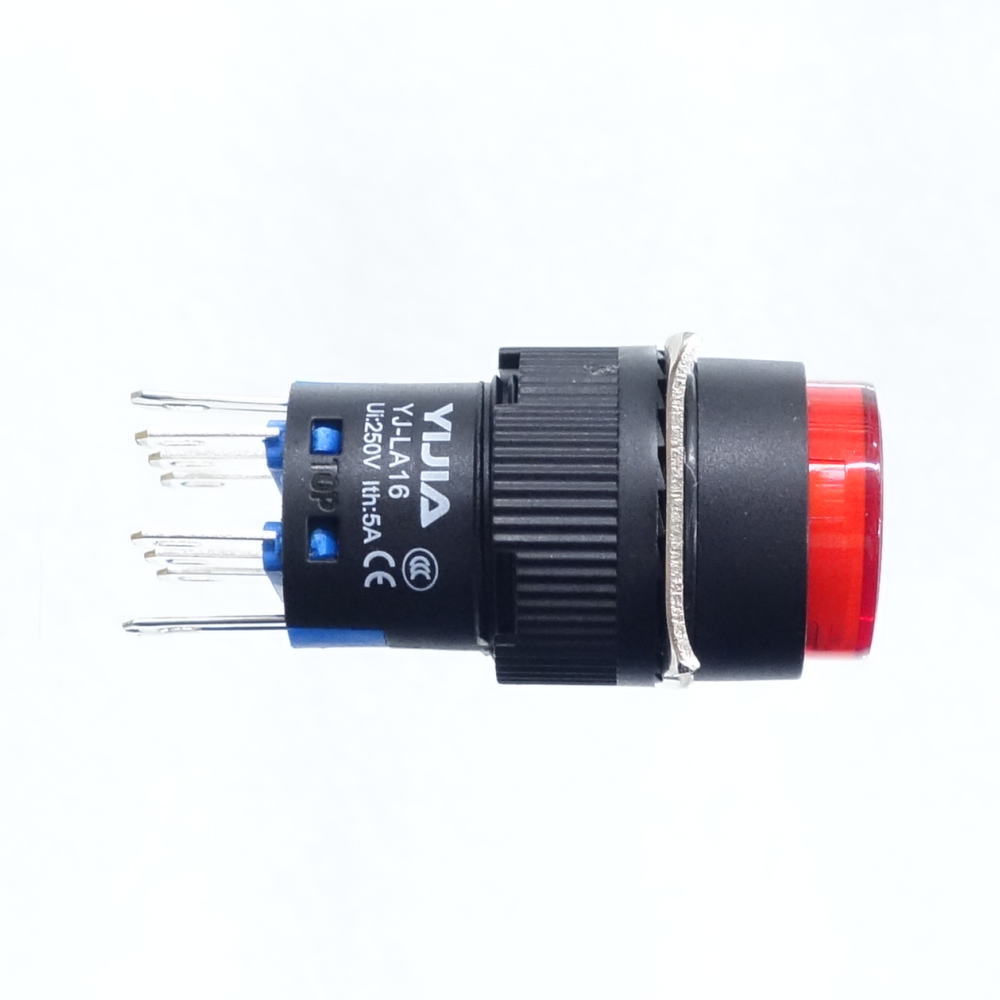 φ16LED照光式押しボタンスイッチ(赤・モメンタリ・3V)【YJ-LA16-22DN/Y3VR】