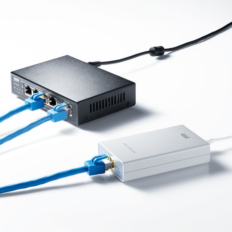 PoE-USB Type-C変換アダプタ(PD60W給電・ネットワーク通信対応)【LAN-ADPOEC】
