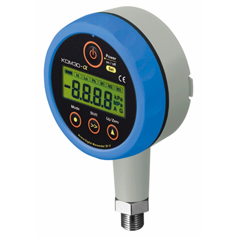 高精度デジタル圧力計 DC24Vタイプ タイプ ブルー 0～10.00MPaG KDM30α-10MPaG-M-BL【KDM30α-10MPaG-M-BL】
