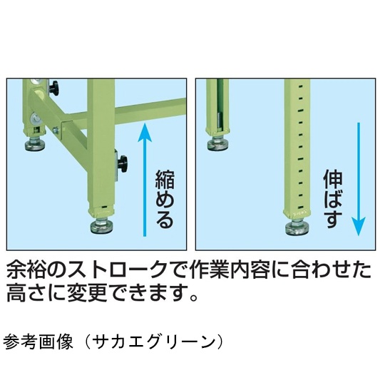 中量高さ調整作業台(TKT5/耐荷重400kg/メラミン天板)ダークグレー 1800×900mm TKT5-189CHM【TKT5-189CHM】