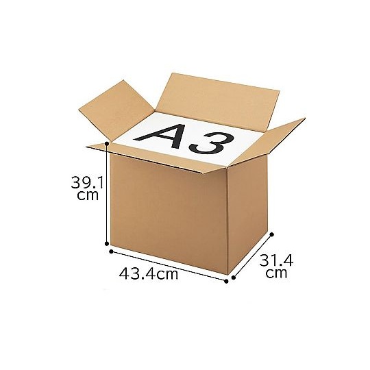 ダンボールケース 43.4×31.4×39.1(26.1・31.1)cm A3 入数30枚 61-318-1-34【61-318-1-34】