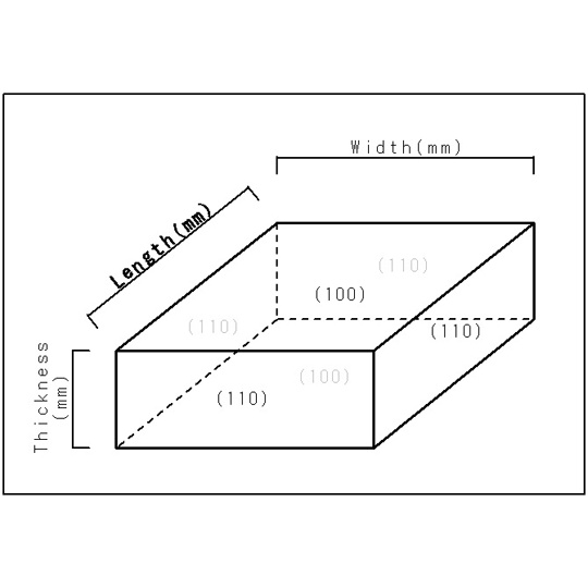 単結晶ダイヤモンド(光学用途)NC-OQ<上下面(100)、側面(110)> 2×2×1mm CMOQ42AA-202010【CMOQ42AA-202010】