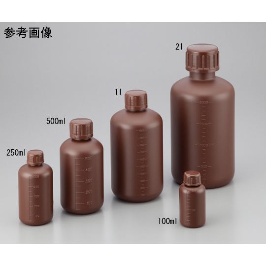 細口丸型遮光瓶(茶)SCC 500ml SCC 2個/袋×5袋入【2-5076-03-77】