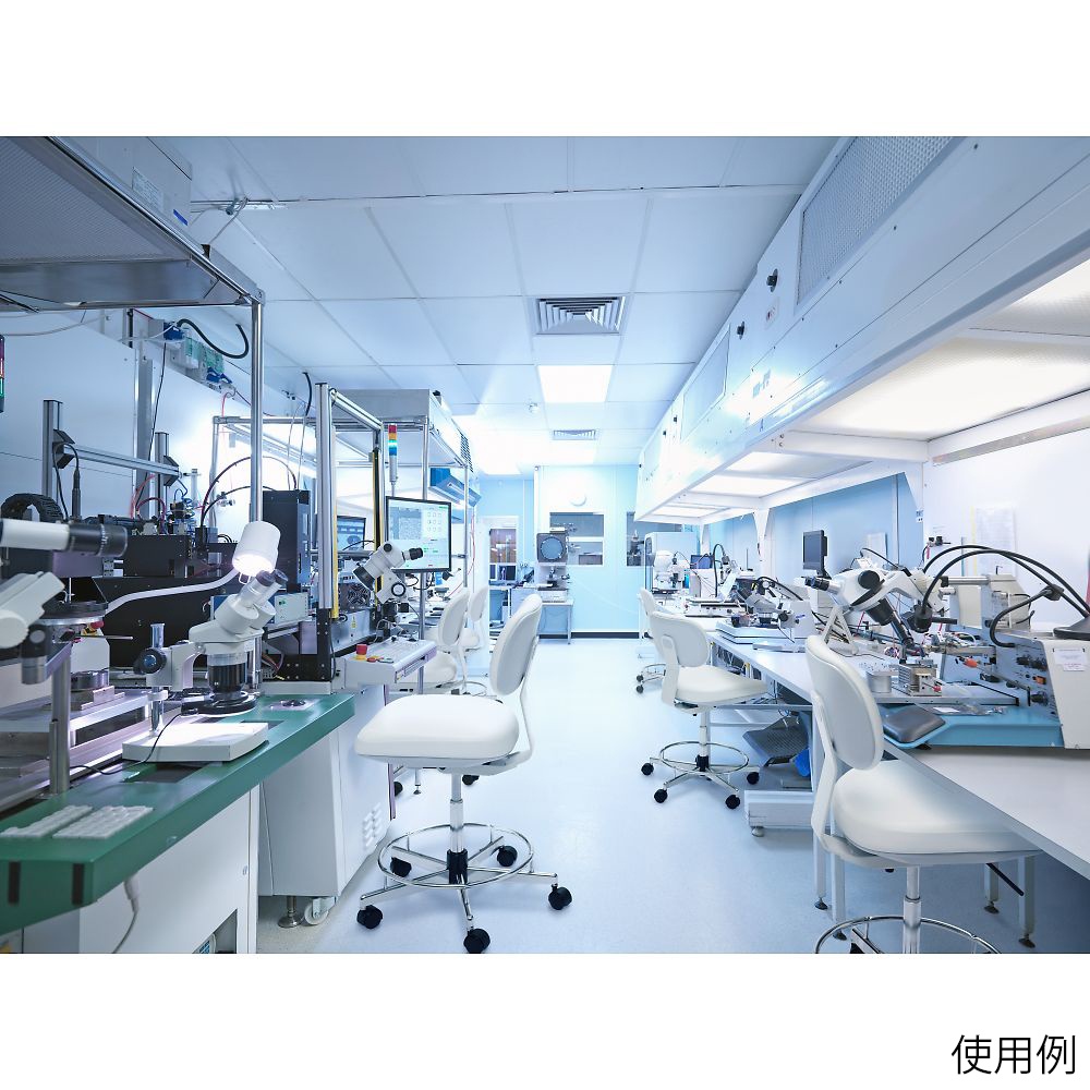 導電チェア 背付き 導電 ウレタン巻双輪キャスター(EH型)ホワイト DC-EH18W【DC-EH18W】