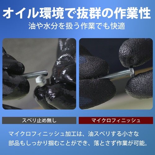 トワロン ニトリル背抜き手袋 アクティブグリップアドバンス 9/L【532-9L】