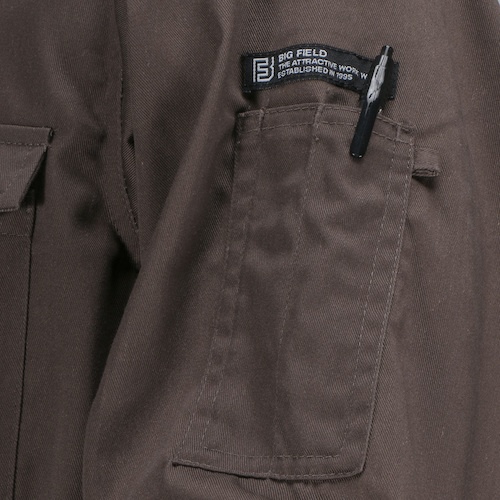 カジメイク TC長袖つなぎ服 ブラウン LL【6709-17-LL】