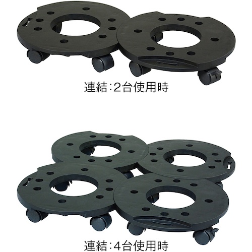 緑十字 ドーリー台車(連結可能タイプ) ドーリーA 300mmΦ 耐荷重30kg 屋外使用可【351010】