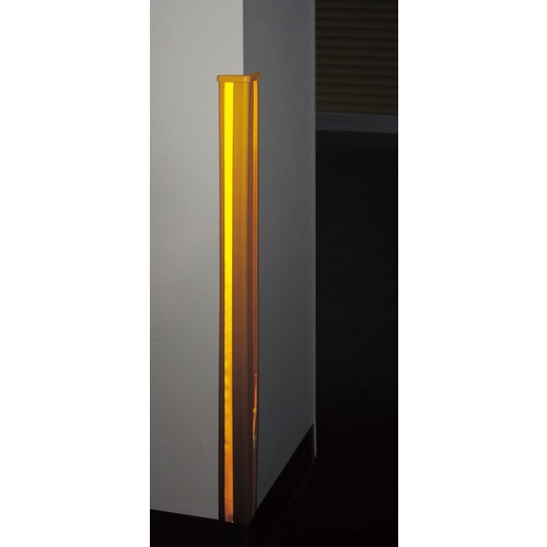 緑十字 コーナー用ガードパッド 黄 反射タイプ GPL-3M 50×50×1000mm 塩ビ【246053】