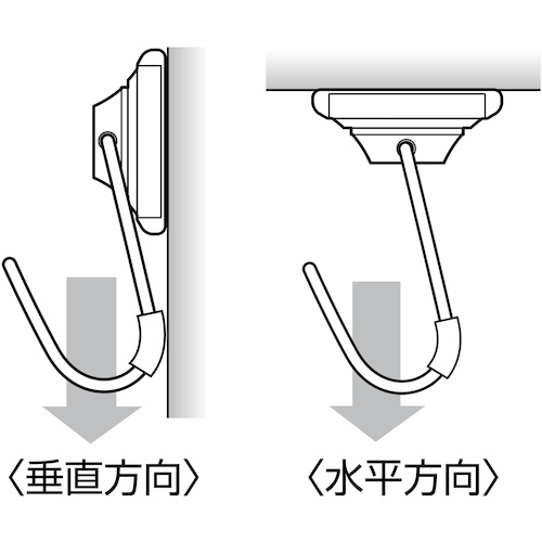 緑十字 強磁力マグネットフック シルバー MF-836S 24mmΦ 耐荷重3kg スチール製【313006】