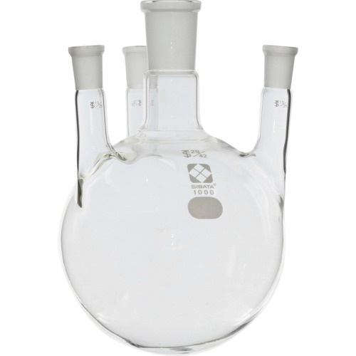 SIBATA 共通摺合四口丸底フラスコ 29/42 1000mL【005340-291】