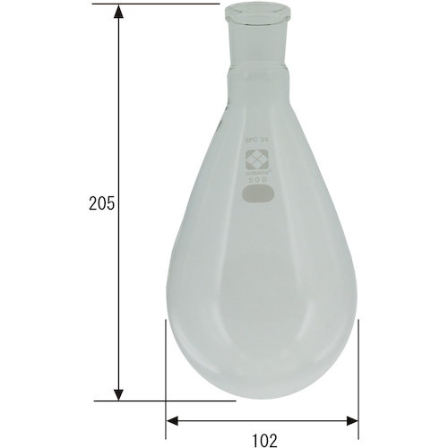 SIBATA SPCなす形フラスコ SPC-29 500mL【030120-29500】