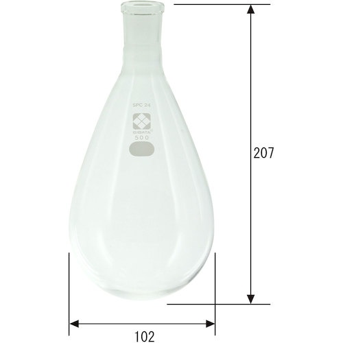 SIBATA SPCなす形フラスコ SPC-24 500mL【030120-24500】