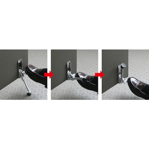緑十字 ドアストッパー(ペダル操作タイプ) ドアストッパー2423 D158～228×W54×H95mm【342031】