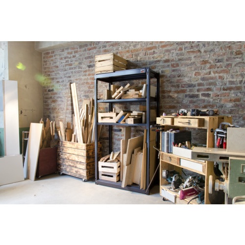 TRUSCO 軽量ボルトレス棚TSUG型 連結タイプ 900X640XH1800【TSUG100-63L-5B-HBK】