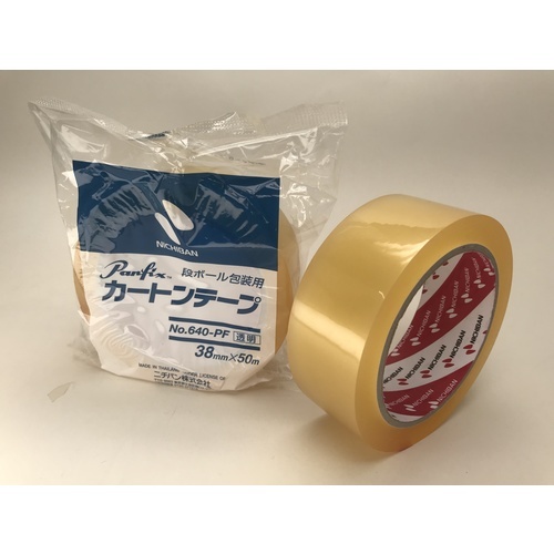 ニチバン カートンテープ640PF透明ー38mmX50m【640PF-38】