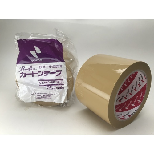 ニチバン カートンテープ640PF黄土ー75mmX50m【640PF7-75】