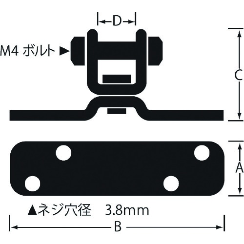 転倒防止金具 80cm 2本入 クローム【S-205】