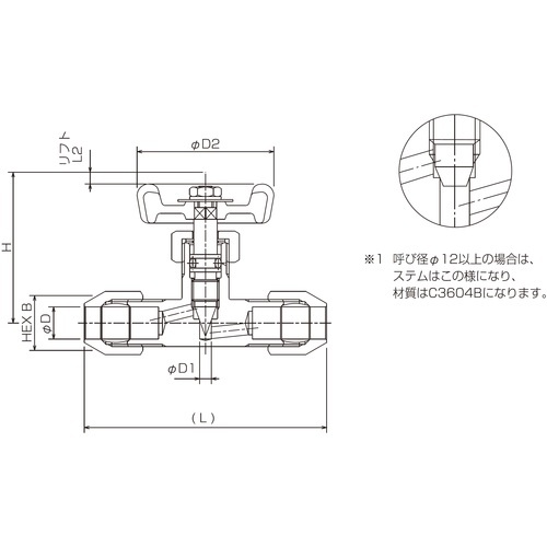 黄銅製ミニチュアバルブRV-6MM【RV-6-R】