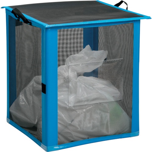 テラモト 自立ゴミネット 折りたたみ式 黒600×600×700【DS2610119】