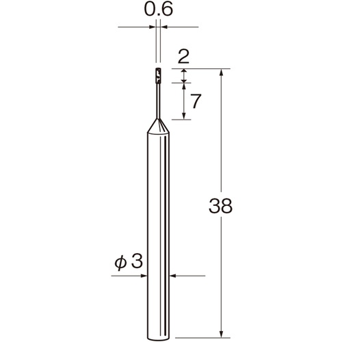 リューター 機械研削用軸付電着ダイヤモンド砥石(インターナル研削用)【D5306】
