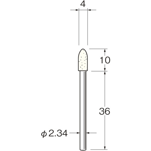 リューター 軸付フェルトバフ外径(mm):4全長(mm):46【F1504】