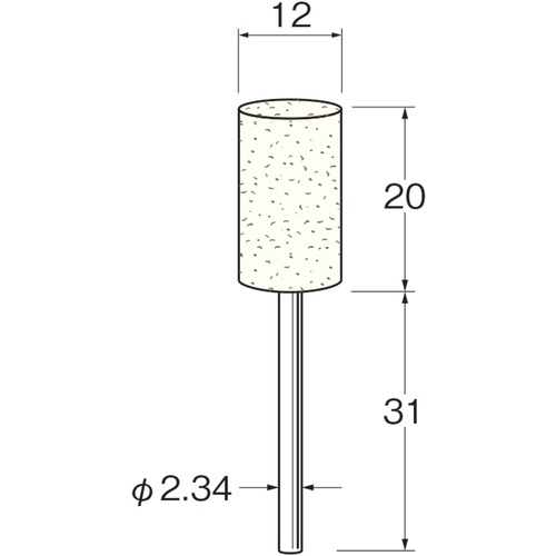 リューター 軸付フェルトバフ外径(mm):12軸長(mm):31【F1112】