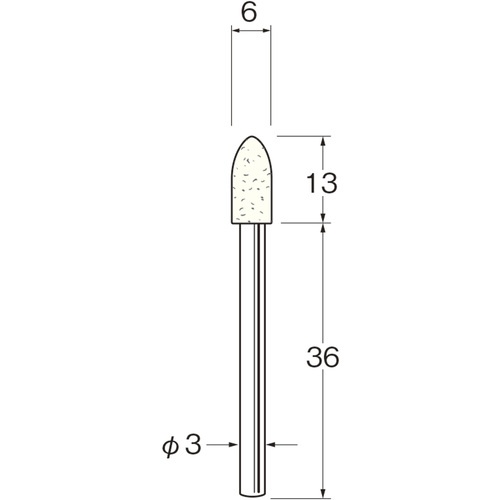 リューター 軸付フェルトバフ砲弾型幅(mm)13 (5個入)【F3606】