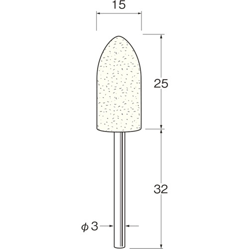リューター 軸付フェルトバフ砲弾型幅(mm)25 (5個入)【F3615】
