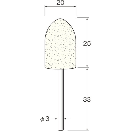 リューター 軸付フェルトバフ砲弾型幅(mm)25 (5個入)【F3620】
