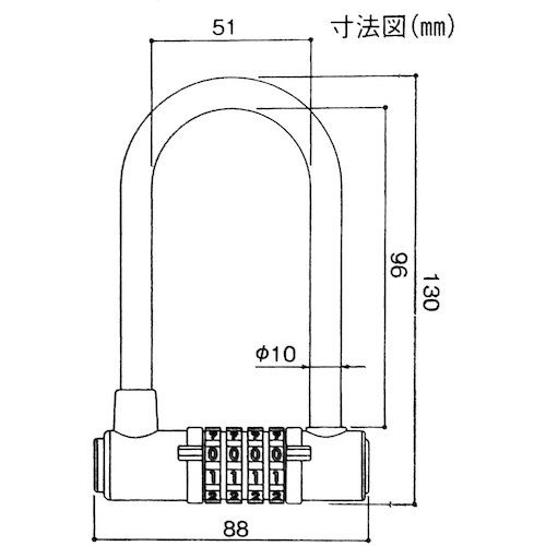 WAKI ワイド番号錠倉庫用【IB-115】