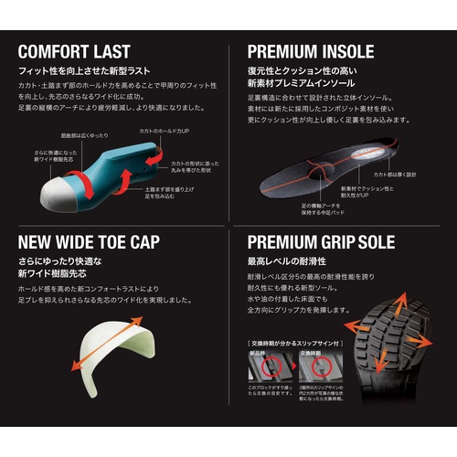 スリッポンタイプ静電安全靴 プレミアムハイ・ベルデシリーズ PRM200ホワイト静電 26.5CM【PRM200S-W-26.5】