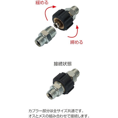 スーパー工業 クイックカプラー オス×メスネジ 3/8【4000012】