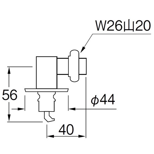 SANEI 洗濯機用L型ニップル【PY124-41TVX-16】