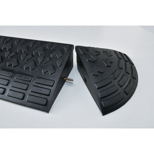 緑十字 95mm段差用プレート コーナータイプ 黒 ロードアップ6010R H95×W250×D250mm 再生ゴム製【121026】
