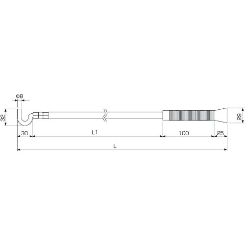 MK シャッターフック棒 500mm【N-820500】
